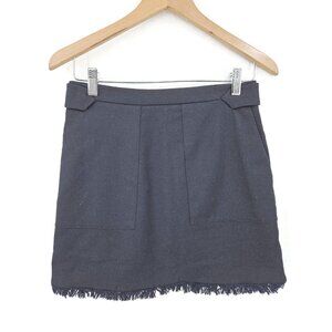 Zadig & Voltaire Charcoal Fringe Mini Skirt